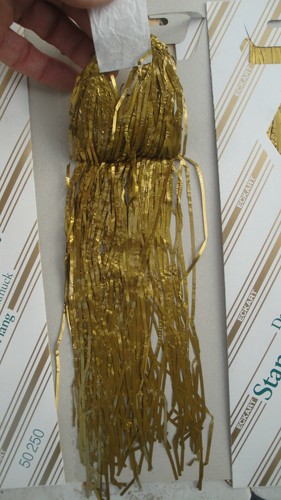 2 GOLD LEAD TINSEL German Christmas Tree Metal Foil Icicles Stanniol Lametta - Picture 2 of 10
