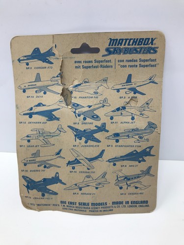 MATCHBOX SKY BUSTERS SB-2 CORSAIR A70 AIR FORCE BLISTERCARD M135 - Picture 3 of 3