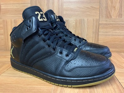 RARE🔥 Nike Air Jordan 1 Flight 4 Premium Black Leather Gold Sz 11 838818-070 LE | eBay
