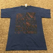 adidas trefoil logo t-shirt single stitch 80s 90s blue Small USA B13