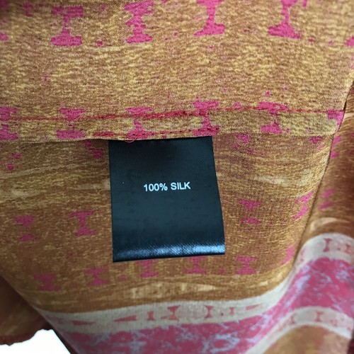 Peruvian Connection Size 14 Silk Dress Drop Waist Pockets 3/4 Dolman Sleeve Red - Picture 4 of 11