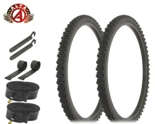 ALTALINE Bicycle 24" x 1.75" All Black Knobby  (2) TIRES,TUBES,STRIPS& LEVERS