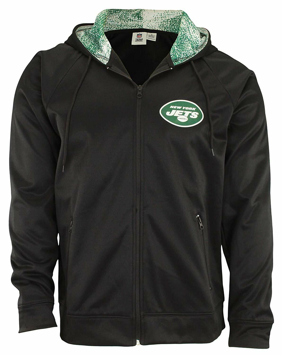 Мужская флисовая толстовка Zubaz NFL New York Jets с капюшоном на молнии в тяжелом весе