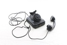 altes Telefon Bakelit W38 Vintage Wählscheibentelefon schwarz