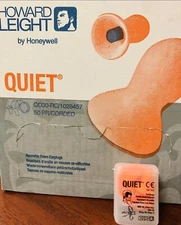 HOWARD LEIGHT QUIET QD30 ORANGE REUSABLE CORDED BELL EAR PLUGS - 26 DB - 50 Pair