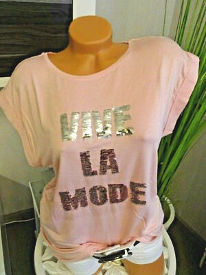 Guido Maria Kretschmer T-Shirt 32/34 36/38 40/42 44/46 rosa Shirt mit Pailletten
