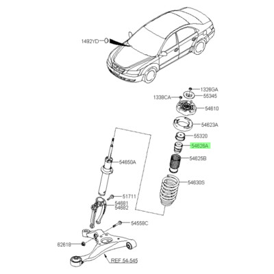Front Strut Rubber Bumper for Hyundai Azera 06-11 Sonata 04-13