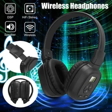 Wireless FM Radio Headset Stereo Super Bass Foldable Over-Ear Headphones Walkman