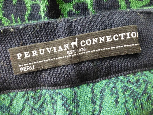 Peruvian Connection Jacquard Strickrock, gr. M, Blau-Grün - Bild 4 von 5
