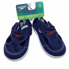 NEW Speedo Kid Toddler Blue Red Adjustable Water Shoes Size Small 5-6 NWT