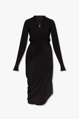 RICK OWENS FW22 Strobe Wrap Cocoon Crepe Draped Dress Zip