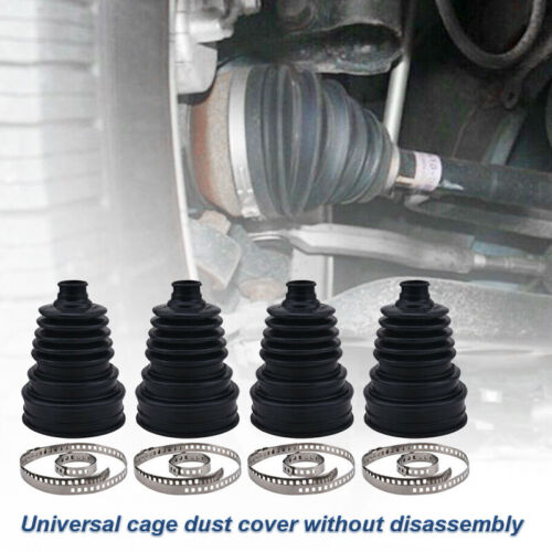 4x Drive Shaft CV Joint Boot Kit Constant Velocity Dust Cover For Universal Car - Foto 1 di 10
