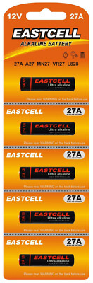       5 x 27A 12V MN27, A27, V27GA, L828, GP27A( 1 Cards a 5 Batterien)EAST