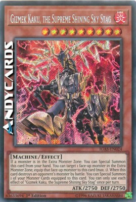 GIZMEK KAKU, THE SUPREME SHINING SKY STAG   Secret   IGAS EN024   1Ed   YUGIOH!