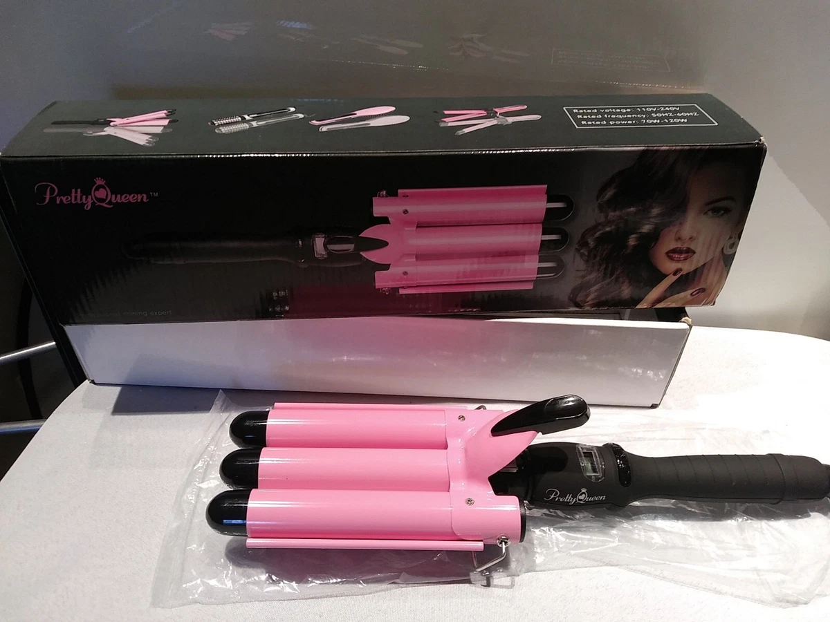 Pretty Queen 3 Barrel Digital Curling Iron 110 240V