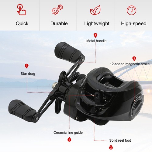 7.2:1 Ratio Fishing Reel Metal Spool Ultralight Baitcasting Reel 10KG Max Drag - Picture 7 of 18