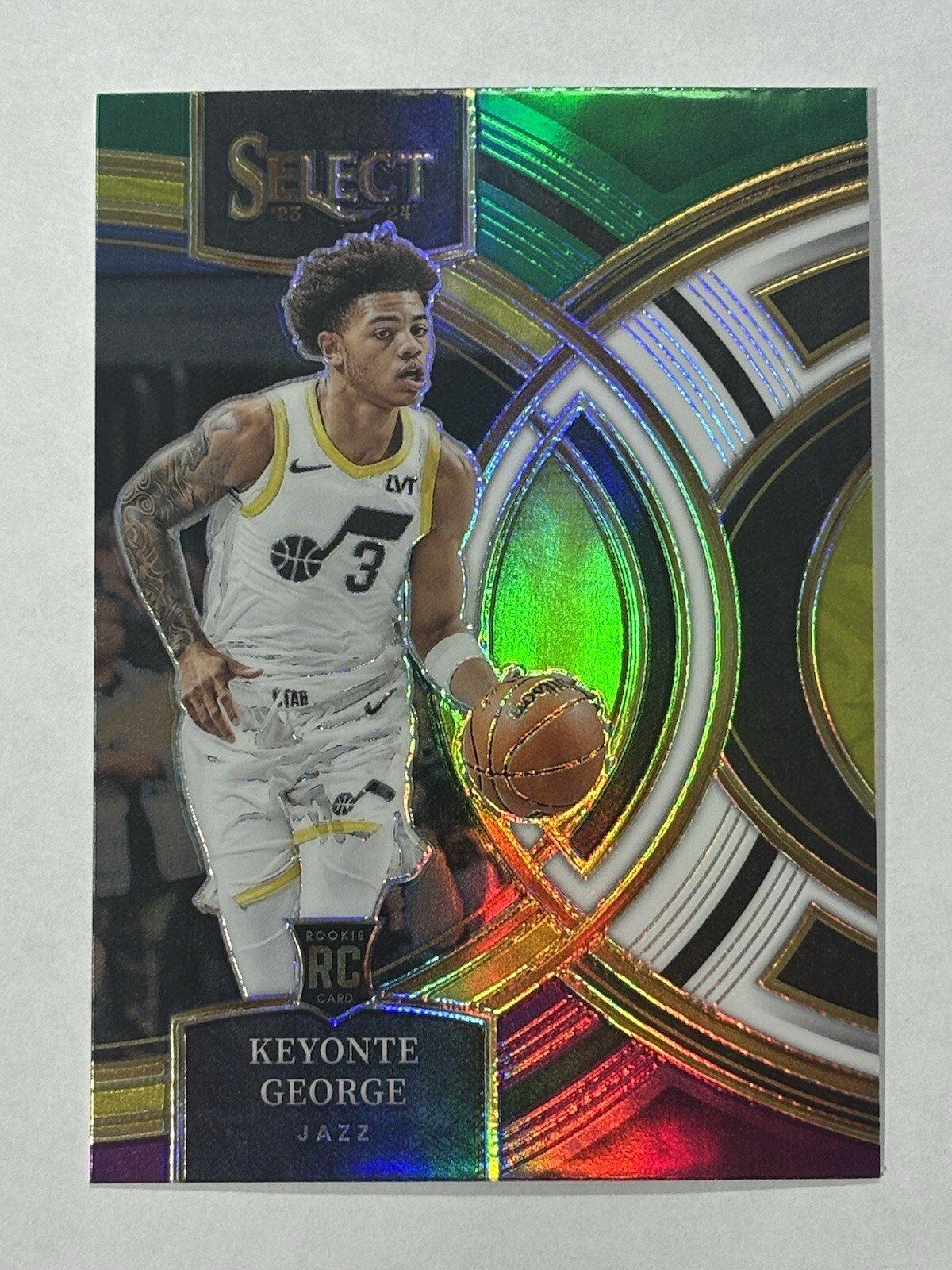 2023-24 Select - Premier Level Green White Purple Prizm #109 Keyonte George RC