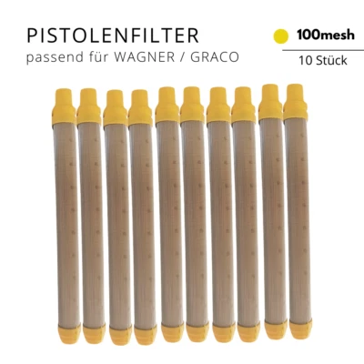 MARKENLOS 10 x Filter Pistolenfilter 100 mesh gelb Filter für Wagner, WIWA, Larius
