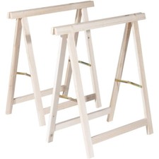 COPPIA CAVALLETTI PIEGHEVOLE CAVALLETTO IN LEGNO ABETE 75x75cm