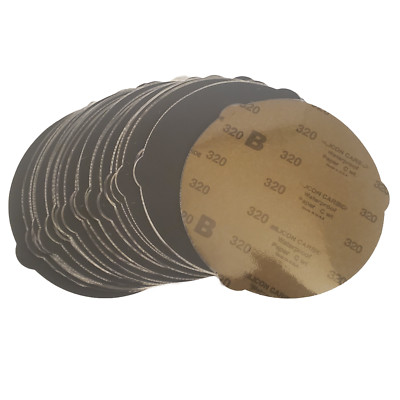 8-inch Silicon Carbide Paper 320 Grit - Adhesive Back - 25/pkg - Metallographic