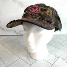 Chapeau Ajustable USS Femme Mossy Oak Camouflage Avec Couture Rose NWT