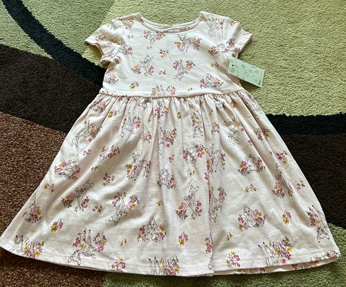 Disney Jumping Beans Bambi Klopfer Kleid rosa SS Baumwolle Kleinkind Mädchen Größe 4T Neu mit Etikett - Bild 1 von 6