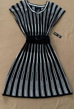 New Direction Black And White Sweater Dress NWT