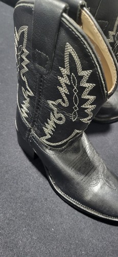 Dan Post Children's Shane Black Leather Western Boots DPC2001 SZ 11 - Picture 2 of 9