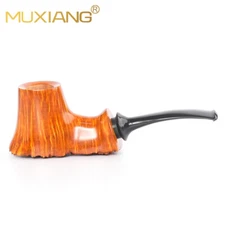 MUXIANG Briarwood Volcano Pipe Smooth Freehand Pipe Wooden Tobacco Smoking Pipe