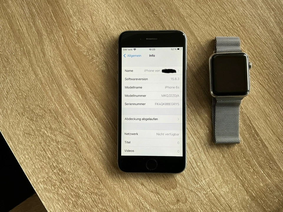 Apple Watch Series 0 - 1.Generation 42mm Edelstahl Milanese in OVP + iPhone 6s - Bild 3 von 4