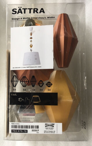 IKEA SÄTTRA Hanging Lamp Cord Jewels Geometric Copper/Gold/Brass NEW w. Box Wear