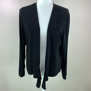 Chico-039-s-size-3-Travelers-Top-Open-Front-Cardigan-Jacket-Black-Stretch-plus