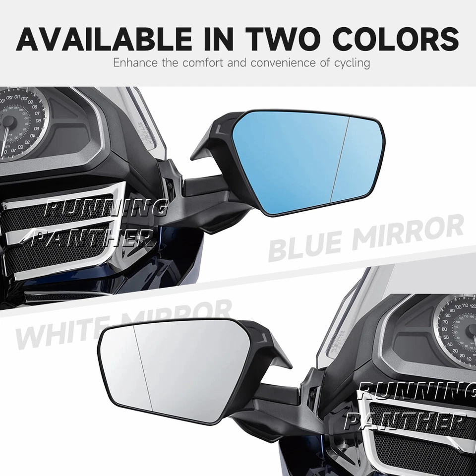 Side Mirror Extender Convex w/ Sequential Turn Signal For Honda Gold Wing GL1800 - Image 3 of 4