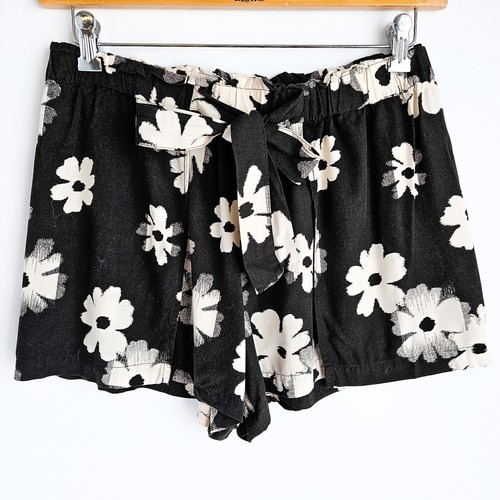 Madewell drapey zum Anziehen anziehende Damenshorts Mikat Blumenmuster elastische Taille