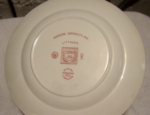 Harvard University Plate Littauer Building Wedgwood Crimson 1941 - Picture 8 of 11