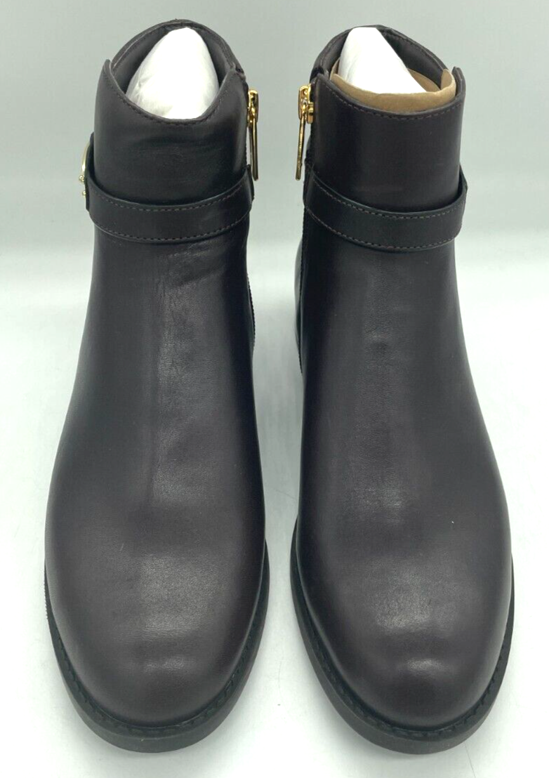 Michael Kors Finley Chocolate Brown Flat Bootie Ankle Boots  display picture 3