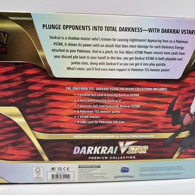 Pokemon Darkrai V Star Premium Collection SWSH 8 Packs 2 Foil 1