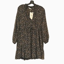 Zara sheer floral babydoll dress women's size medium NEW