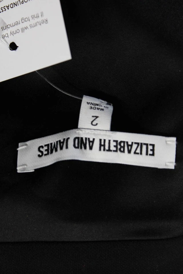 Blazer Elizabeth and James Mujer Texturizado Forrado Cuello Botón Elegante Negro Talla Foto 4 de 4