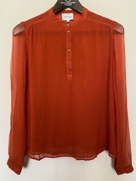 Women Sezane Shirt Orange Viscose 36