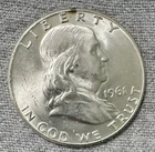 New Listing1961 D Franklin Silver Half Dollar-90%  Silver- About Uncirculated Coin