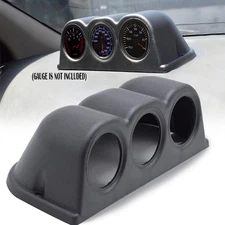 2'' 52mm Triple 3 Hole Dashboard Gauge Holder Pod Car Meter Mount Bracket  Black