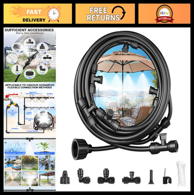 150FT Outdoor Patio Mister System with 55 Nozzles - Cooling Mist for Backyard &