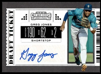 2019 Panini Contenders Draft Picks #47 Greg Jones Draft Auto UNC