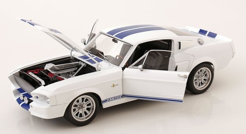 KK Scale 1/12 FORD MUSTANG SHELBY GT500 ELEANOR 1967 WHITE & BLUE WITH OPENINGS - Picture 3 of 8