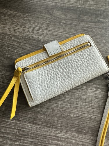 Coach Small Phone Wallet Wristlet - White & Yellow - Picture 5 of 8