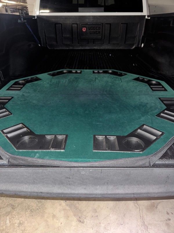 Green Felt & Black Octagon 8-Player Poker Folding Table Top w/ Carrying Case