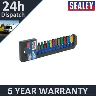 Sealey Premier mehrfarbiger Steckschlüsselsatz 1/4'' Vierkant 12-teilig AK282