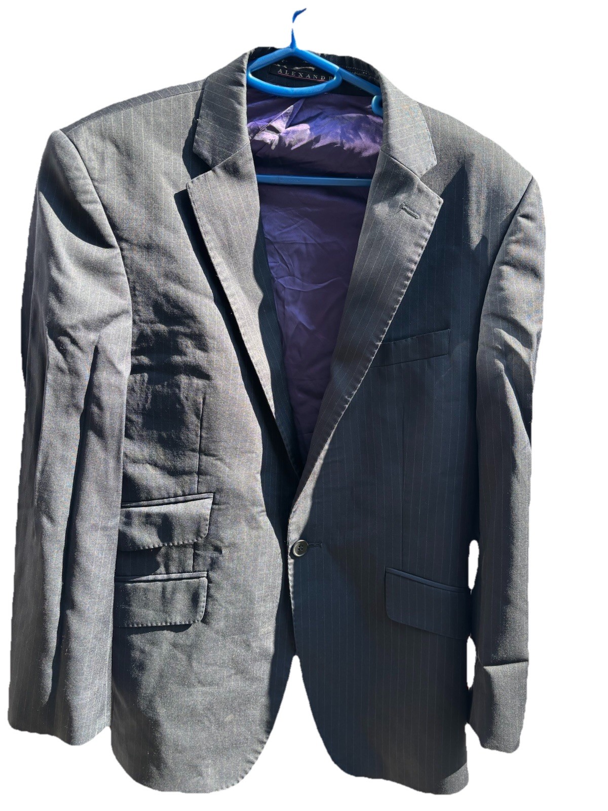 FILA Giacca blazer tuta uomo Alexandre Savile Row nero a righe taglia 38 pollici corto