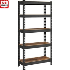 5 Tier Adjustable Metal Shelving Unit Heavy Duty Boltless Storage Rack Shelves